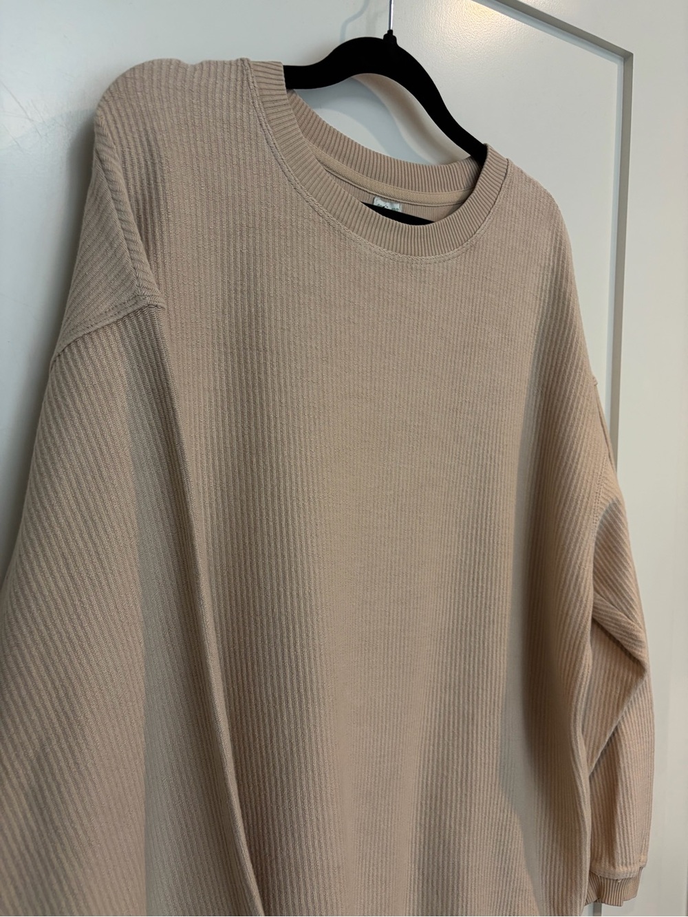 Aerie Oversized Ribbed Cotton Crewneck Sweatshirt XS